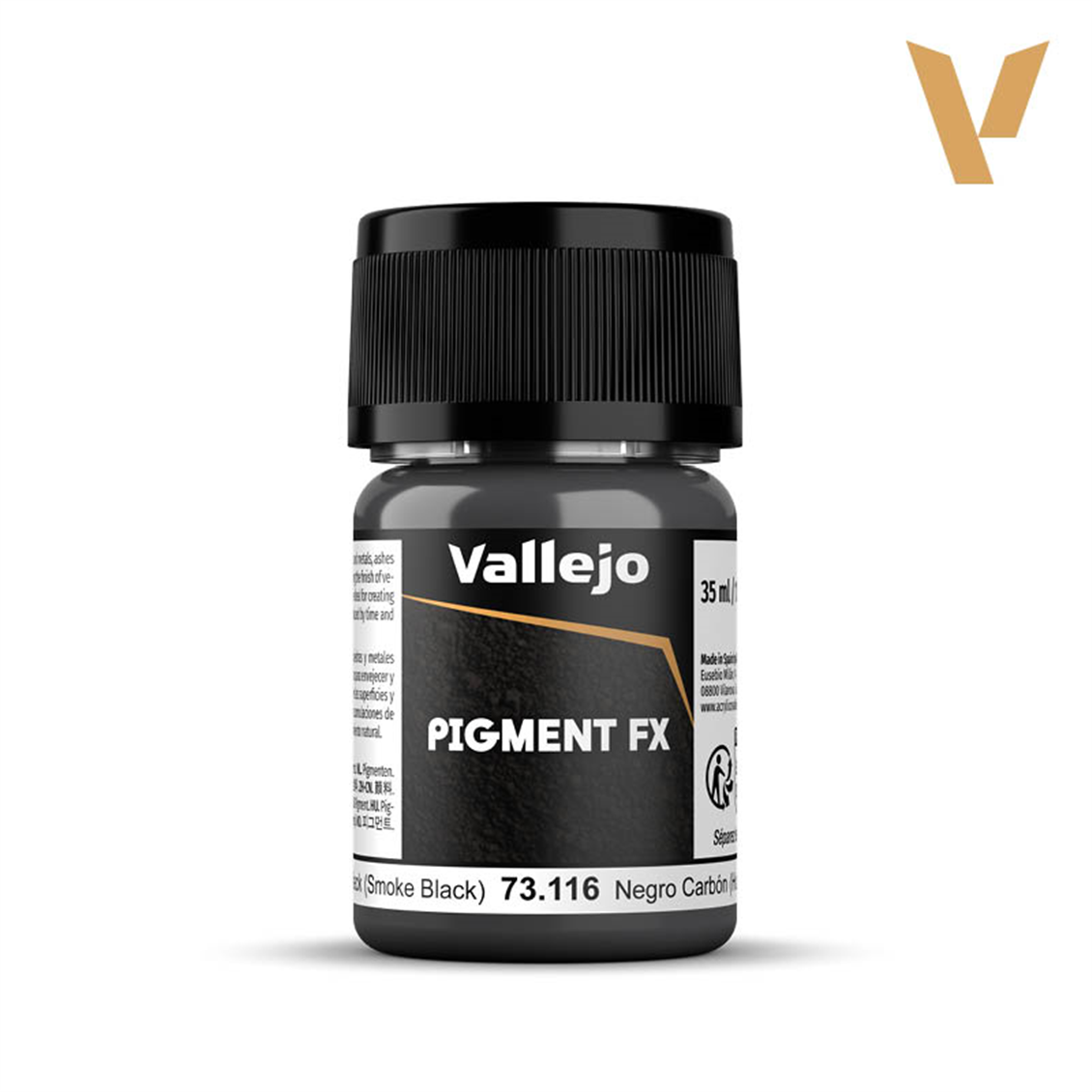 Vallejo 73116 35 ml. Carbon Black (Smoke Black), Model Boyası Pigmenti