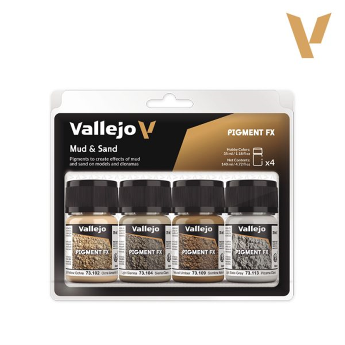 Vallejo 73191 4X35 ml. Mud & Sand, Model Boyası Diorama Seti