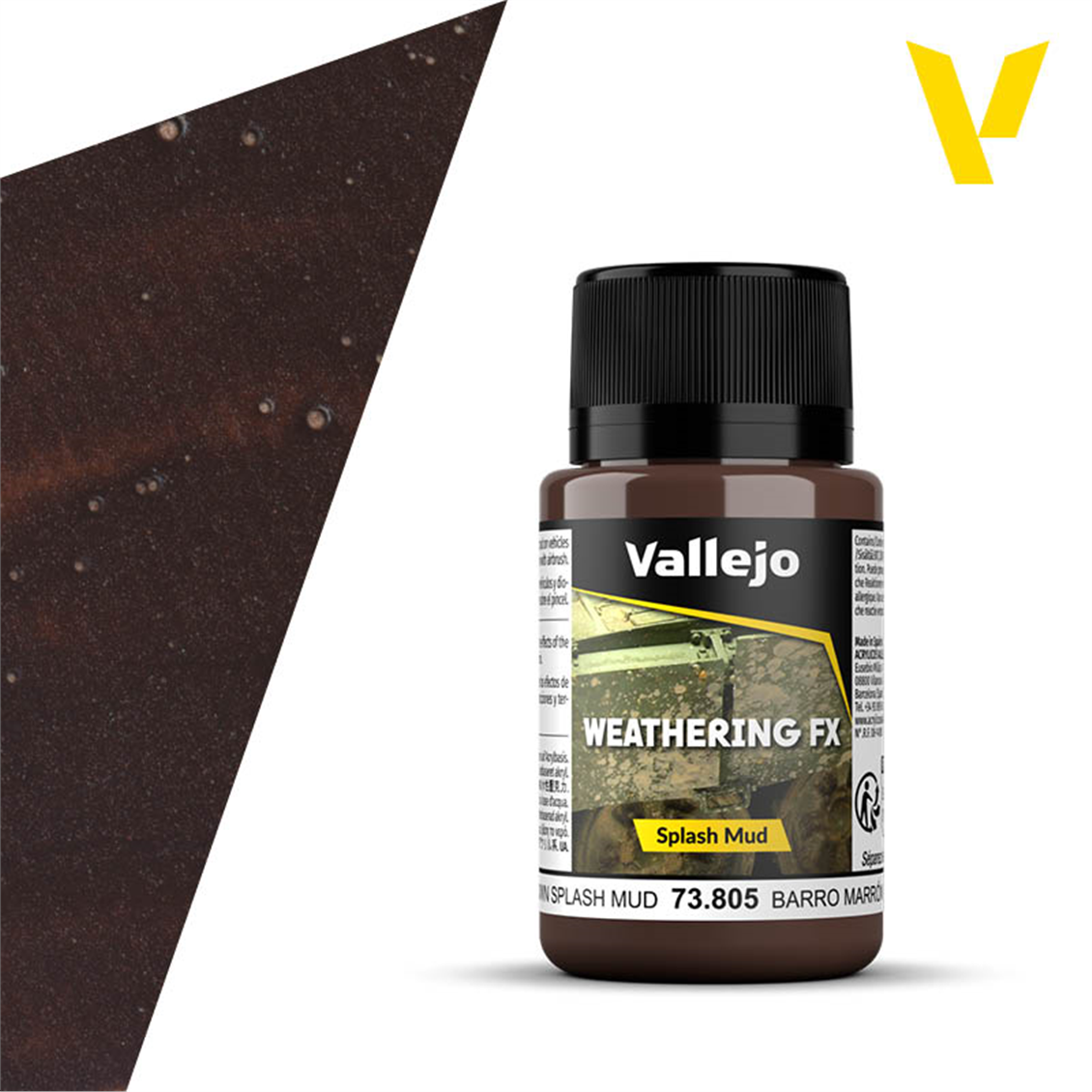 Vallejo 73805 40 ml. Kahverengi Çamur Lekesi Efekti Boyası