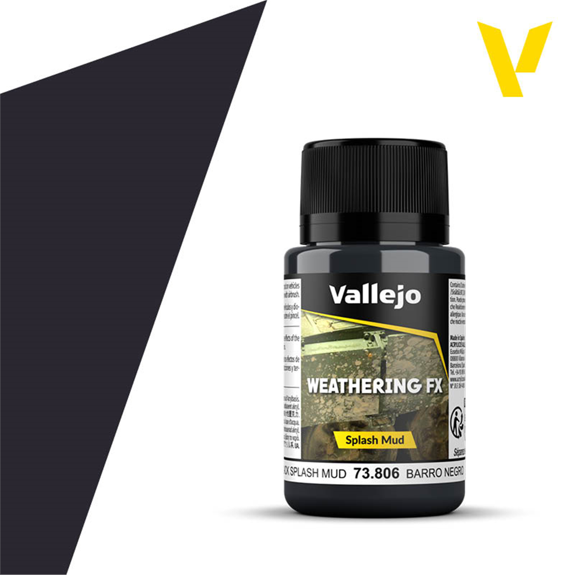Vallejo 73806 40 ml. Black Çamur Lekesi Efekti Boyası