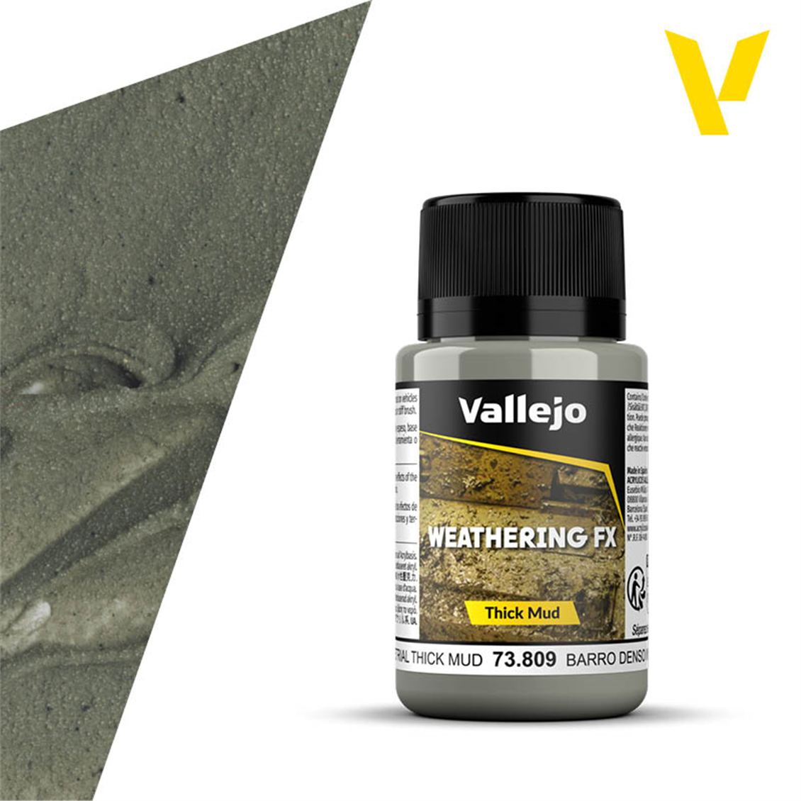 Vallejo 73809 40 ml. Endüstriyel, Kalın Çamur Efekti Boyası