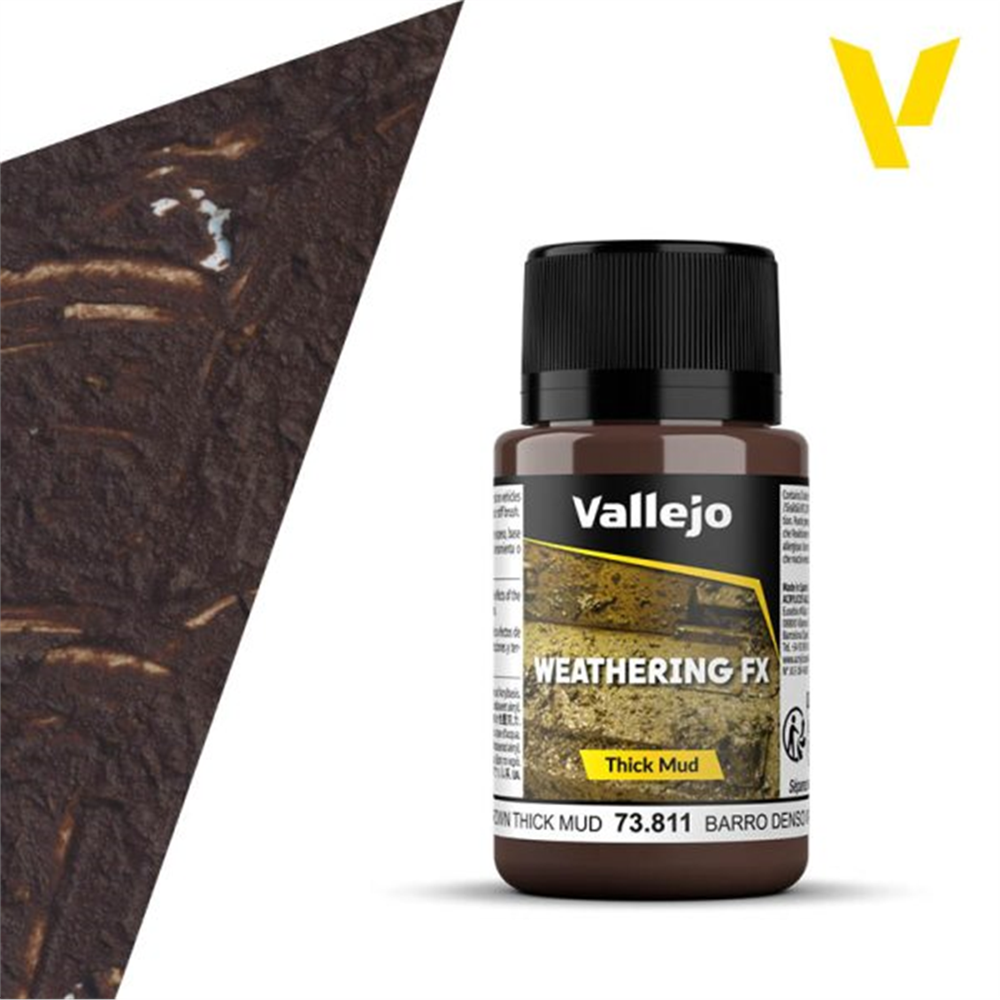 Vallejo 73811 40 ml. Kahverengi, Kalın Çamur Efekti Boyası