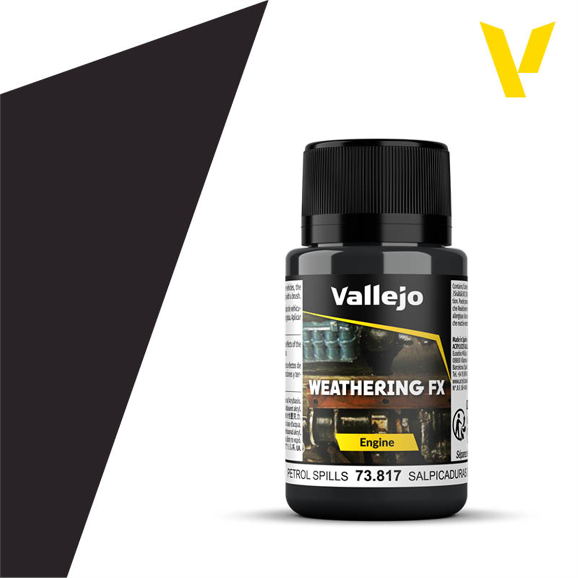 Vallejo 73817 40 ml. Akaryakıt Dökülmeleri, Motor Yüzeyi Efekti Boyası