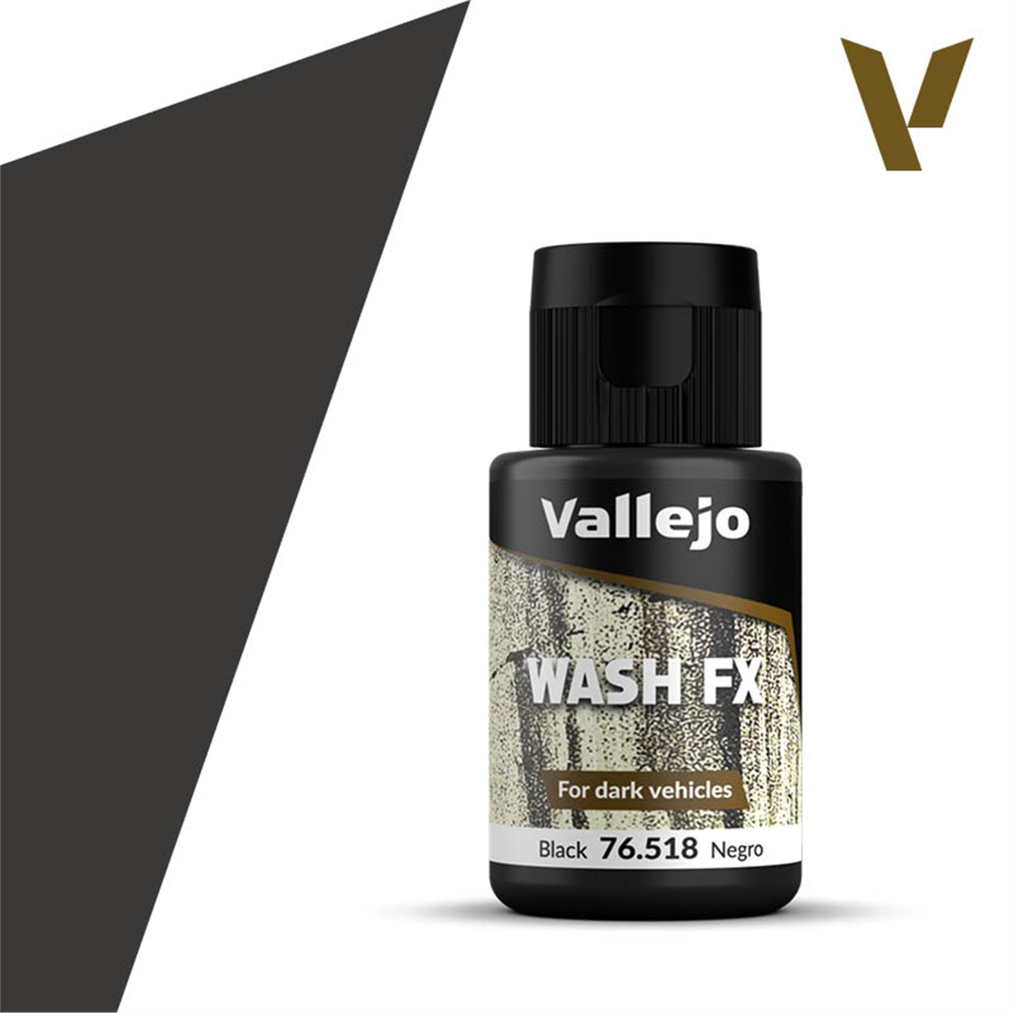 Vallejo 76518 35 ml. Black, Wash Serisi Model Boyası