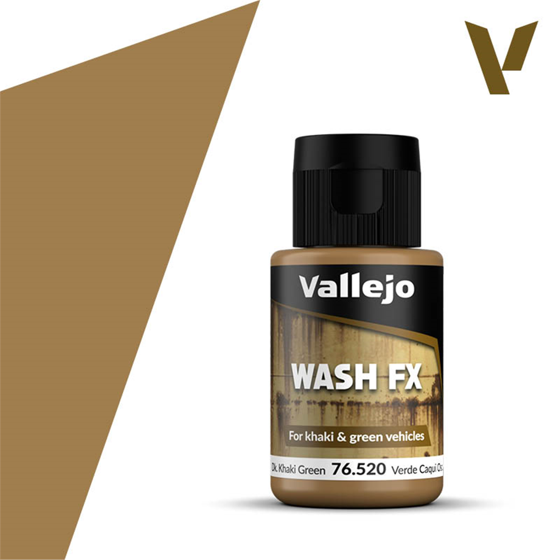 Vallejo 76520 35 ml. Dark Khaki Green, Wash Serisi Model Boyası