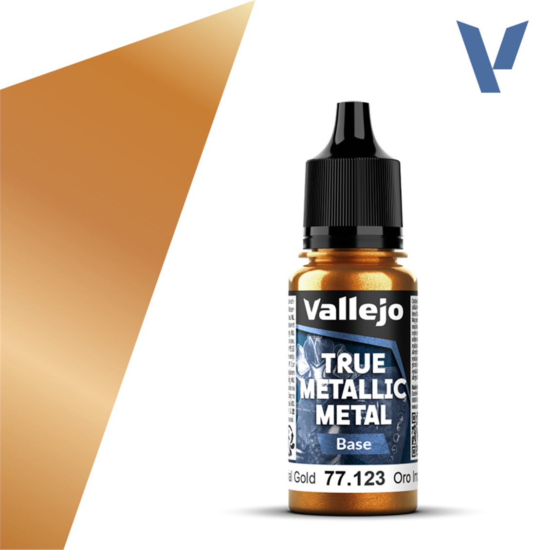 Vallejo 77123 18 ml. Imperial Gold, Base, True Metallic Metal (TMM) Serisi Model Boyası