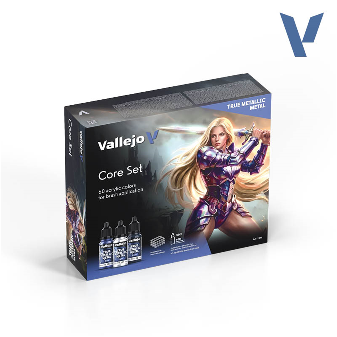 Vallejo 77273 60x18 ml. BSL Sistem Core Set, True Metallic Metal (TMM) Serisi Model Boyası Seti