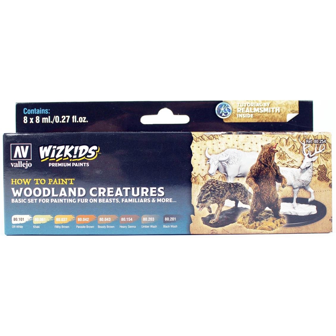 Vallejo 80254 8x8 ml. Woodland creatures, Wizkits Serisi Model Boyası Seti