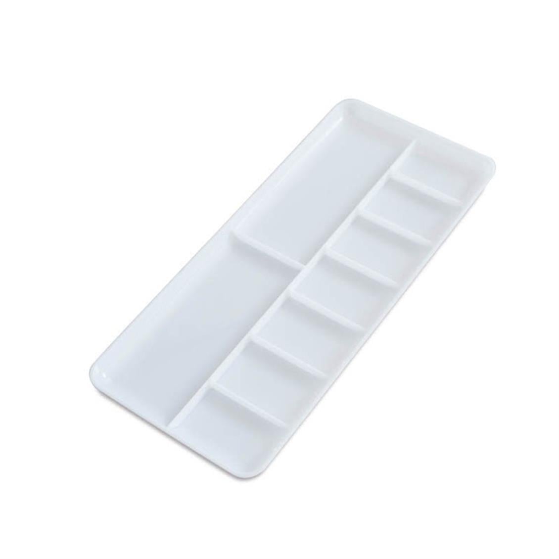 Vallejo HS121 Dikdörtgen Hazneli Plastik Boya Paleti, 18x8,5 cm.