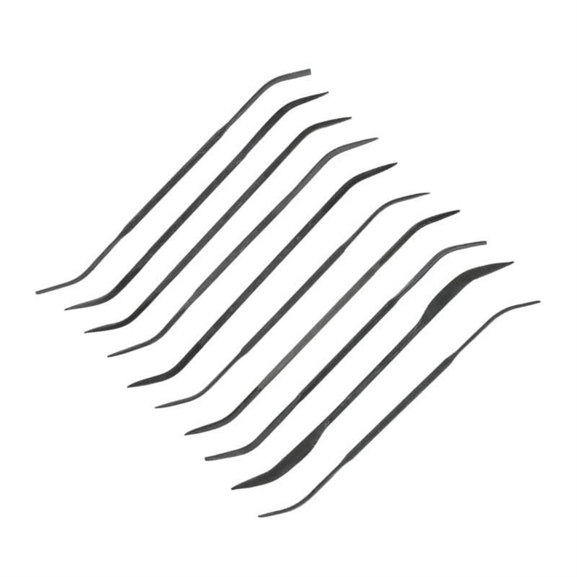 Vallejo T03003 Eğik Uclu Eğe Seti, 10 Adet