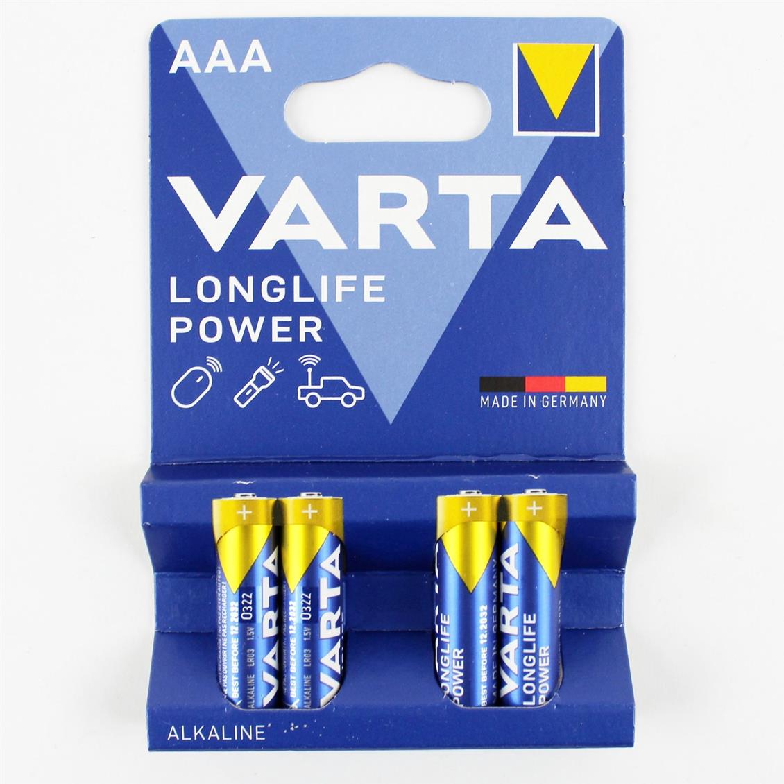 Varta 4903 AAA İnce Kalem Pil, Longlife Max Power Alkalin,  4 Adet
