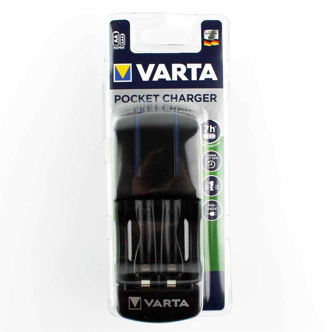 Varta 85045 Pocket Şarj Cihazı, 220 Volt, 4,'lü Kalem yada İnce Kalem Ni-Mh Piller için