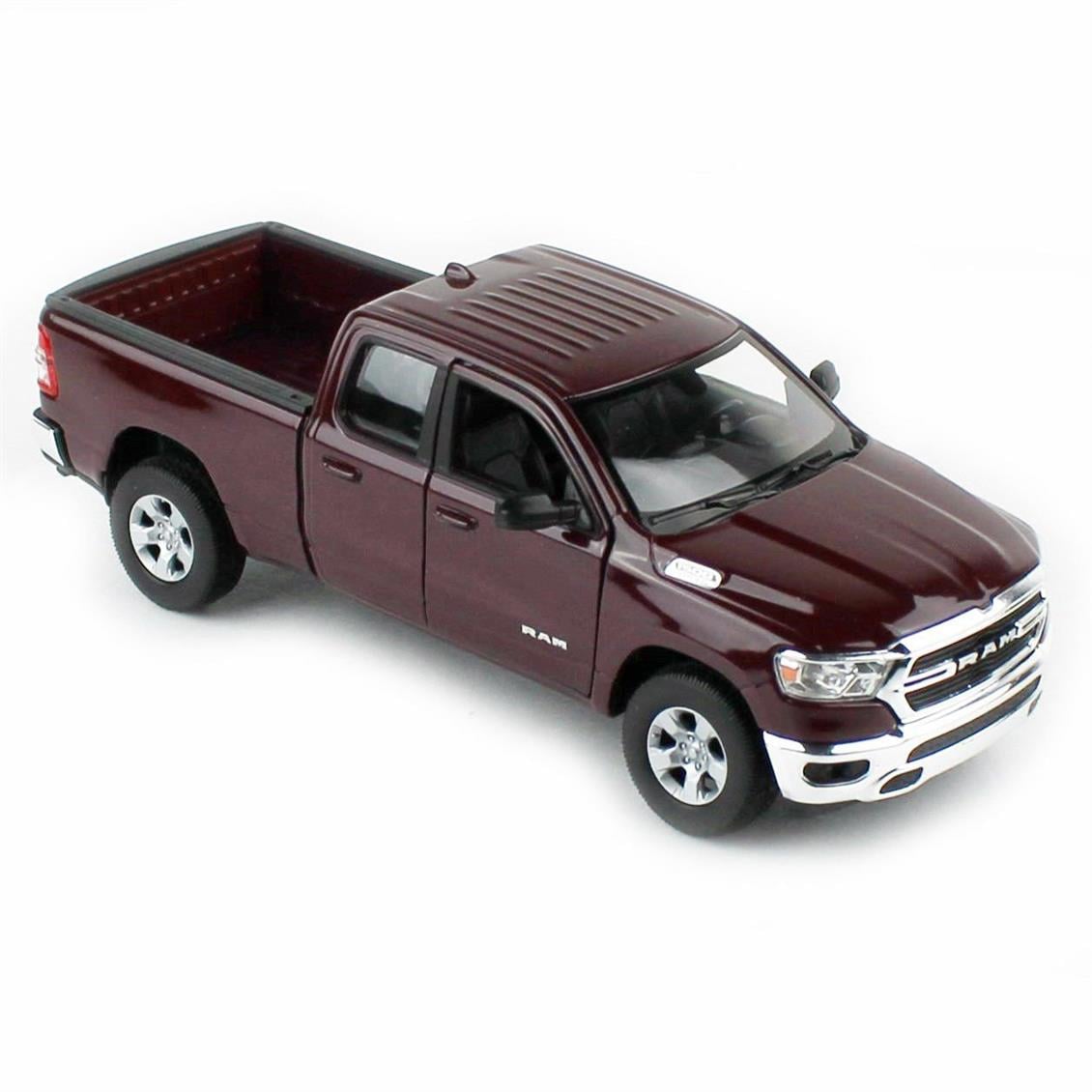 Welly 24104 1/24 Ölçek 2019 Ram 1500, Koyu Kırmızı/Kahverengi, Sergilemeye Hazır Metal Araba Modeli