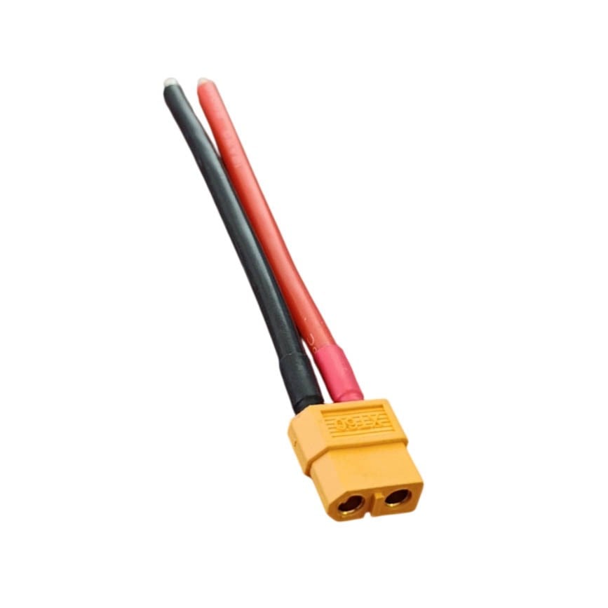 XT-60 Dişi Konnektör, 12 AWG Silikon Kablolu, 10 cm.