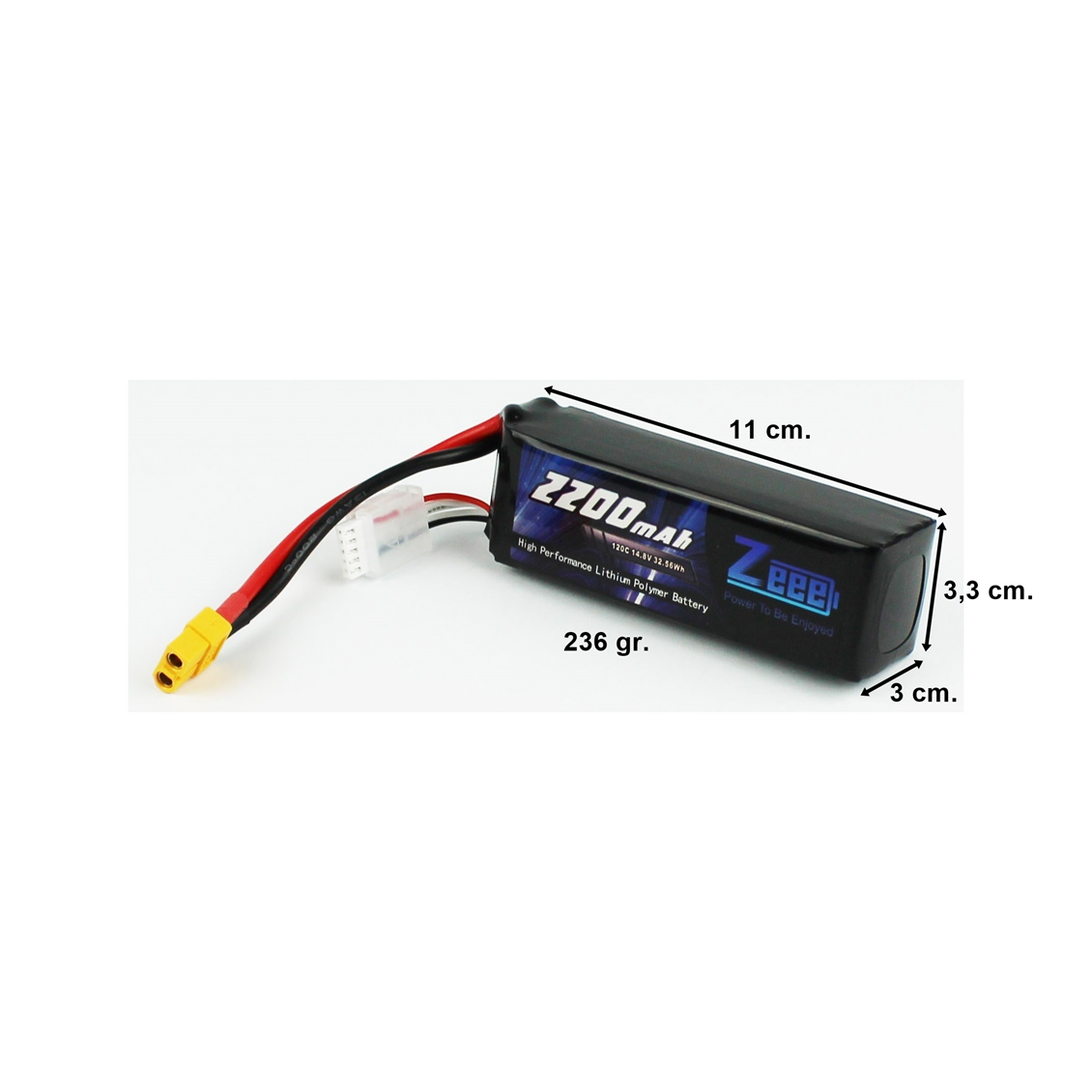 Zeee Power 4S, 14.8 Volt, 2200 mAh, 120C, XT60 Fişli, Li-Po Pil
