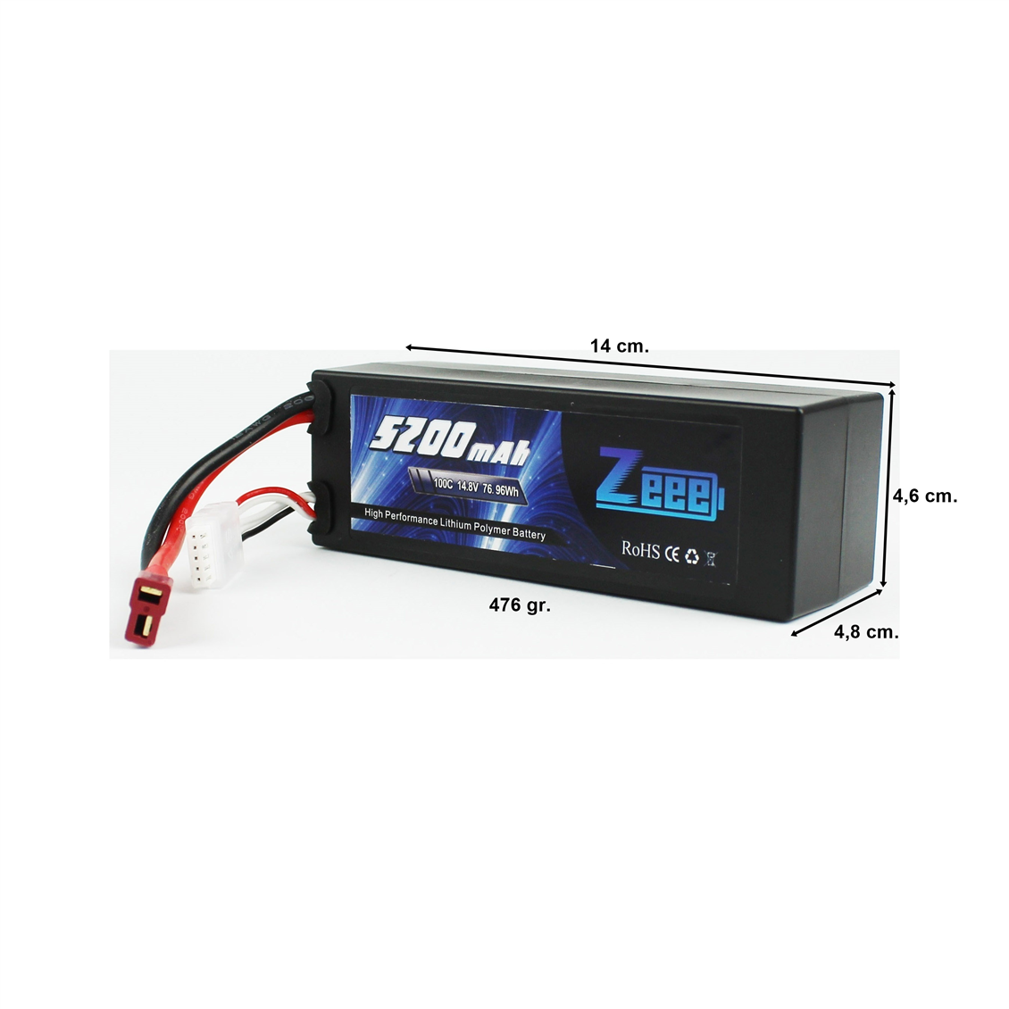 Zeee Power 4S, 14.8 Volt, 5200 mAh, 100C, T-Deans Fişli, Li-Po Pil