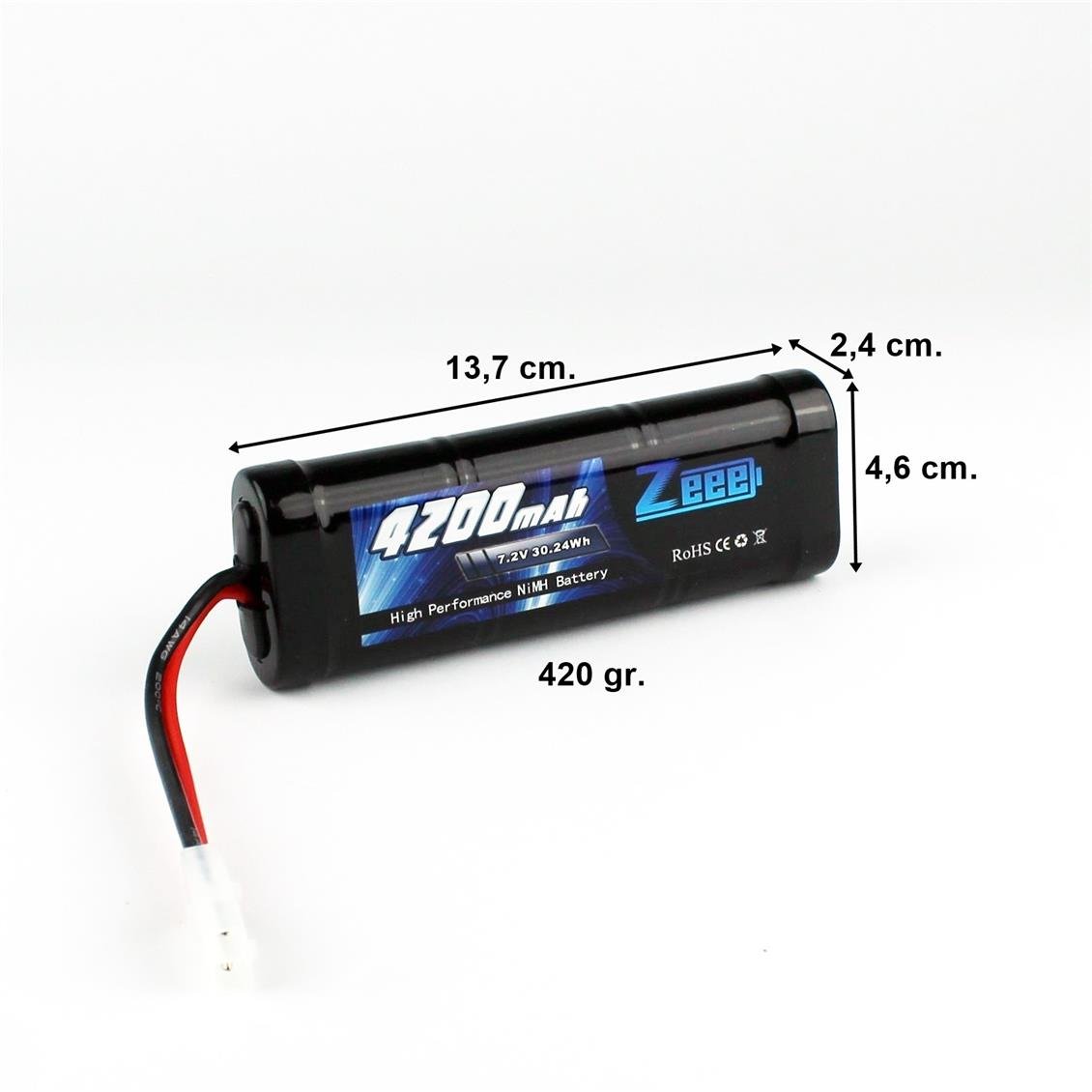 Zeee Power 7.2 Volt, 4200 mAh, SC, Tamiya Fişli, Ni-Mh Pil Grubu