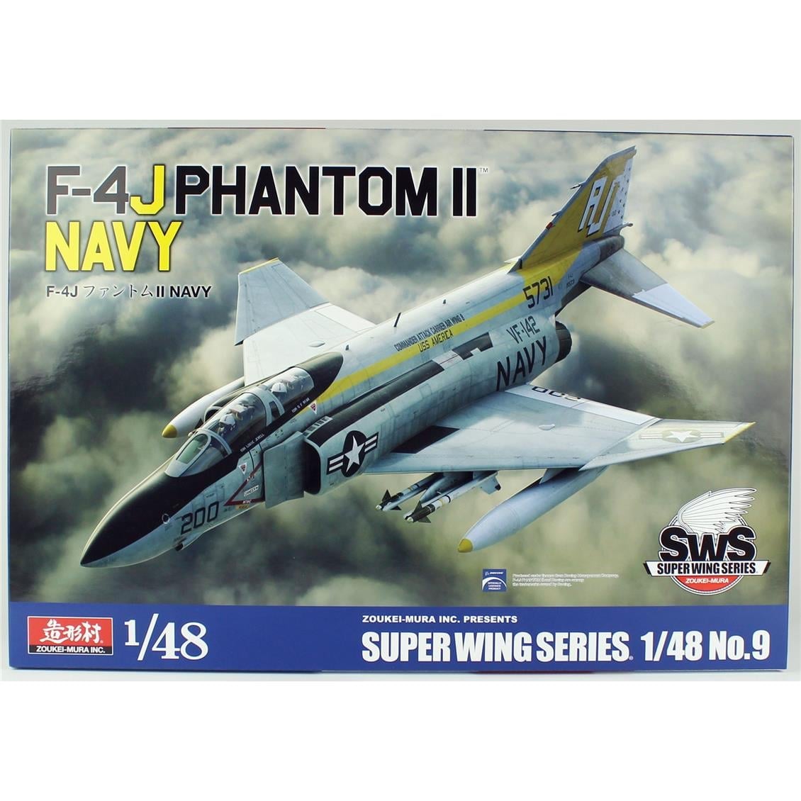 Zoukei Mura SWS48-09 1/48 Ölçek, F-4J Phantom II (Navy) Savaş Uçağı, Plastik Model kiti