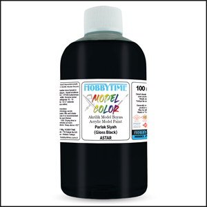 Hobbytime 481 100 ml. Parlak Siyah (Gloss Black), Astar, Akrilik Model Boyası