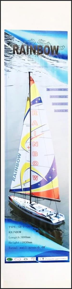 Shunbo F-09 Rainbow 880mm. Kompozit Gövdeli Uzaktan Kumandalı Yelkenli Tekne
