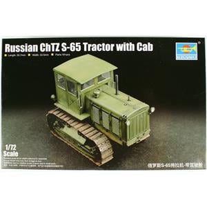 Trumpeter 07111 1/72 Ölçek Rus ChTZ S-65 Paletli ve Sürücü Kabinli Traktör, Plastik Model Kiti