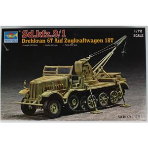 Trumpeter 07251 1/72 Ölçek Yarı Paletli Döner Vinç 6t ,18t (Sd.kfz.9/1), Plastik Model Kiti