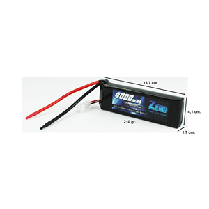 Zeee Power 2S, 7.4 Volt, 4000 mAh, 50C, Fişsiz, Soft Case Li-Po Pil