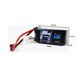 Zeee Power 4S, 14.8 Volt, 2000 mAh, 120C, T-Deans Fişli, Li-Po Pil
