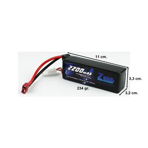 Zeee Power 4S, 14.8 Volt, 2200 mAh, 120C, T-Deans Fişli, Li-Po Pil