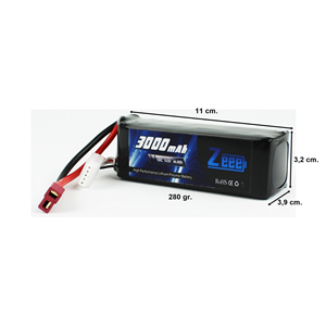 Zeee Power 4S, 14.8 Volt, 3000 mAh, 100C, T-Deans Fişli, Li-Po Pil