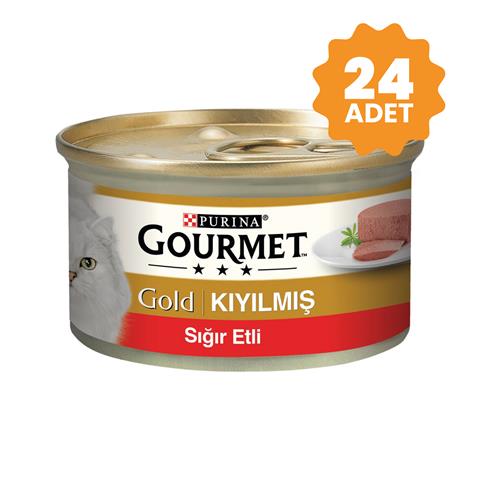 Gourmet Gold Kıyılmış Sığır Etli Kedi Konserve 24x85gr