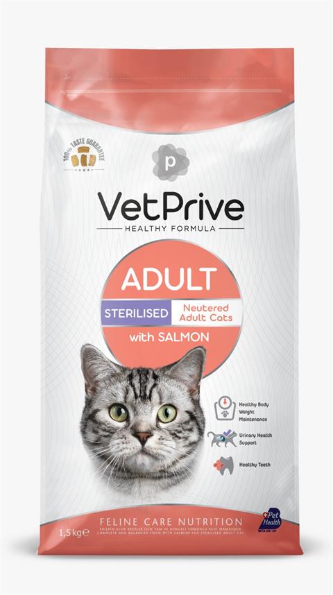 Vet Prive Kısırlaştırılmış Kedi Maması Somonlu 1,5 KG