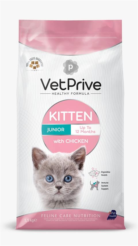 Vet Prive Yavru Kedi Maması Tavuklu 1,5 KG