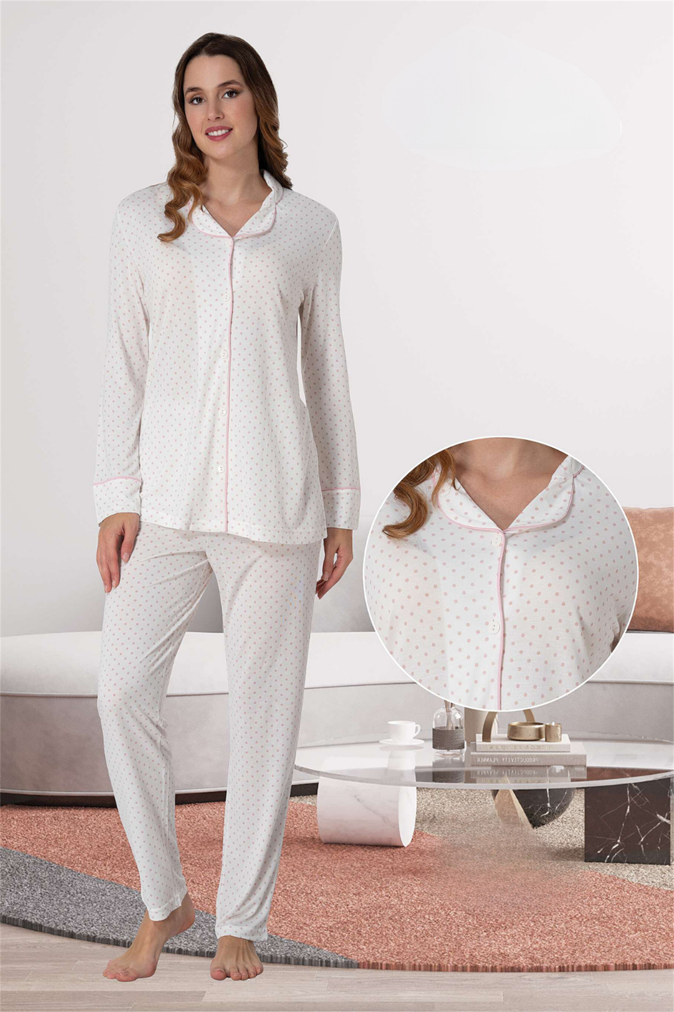 Effortt 6018 Puantiyeli Lohusa Pijama