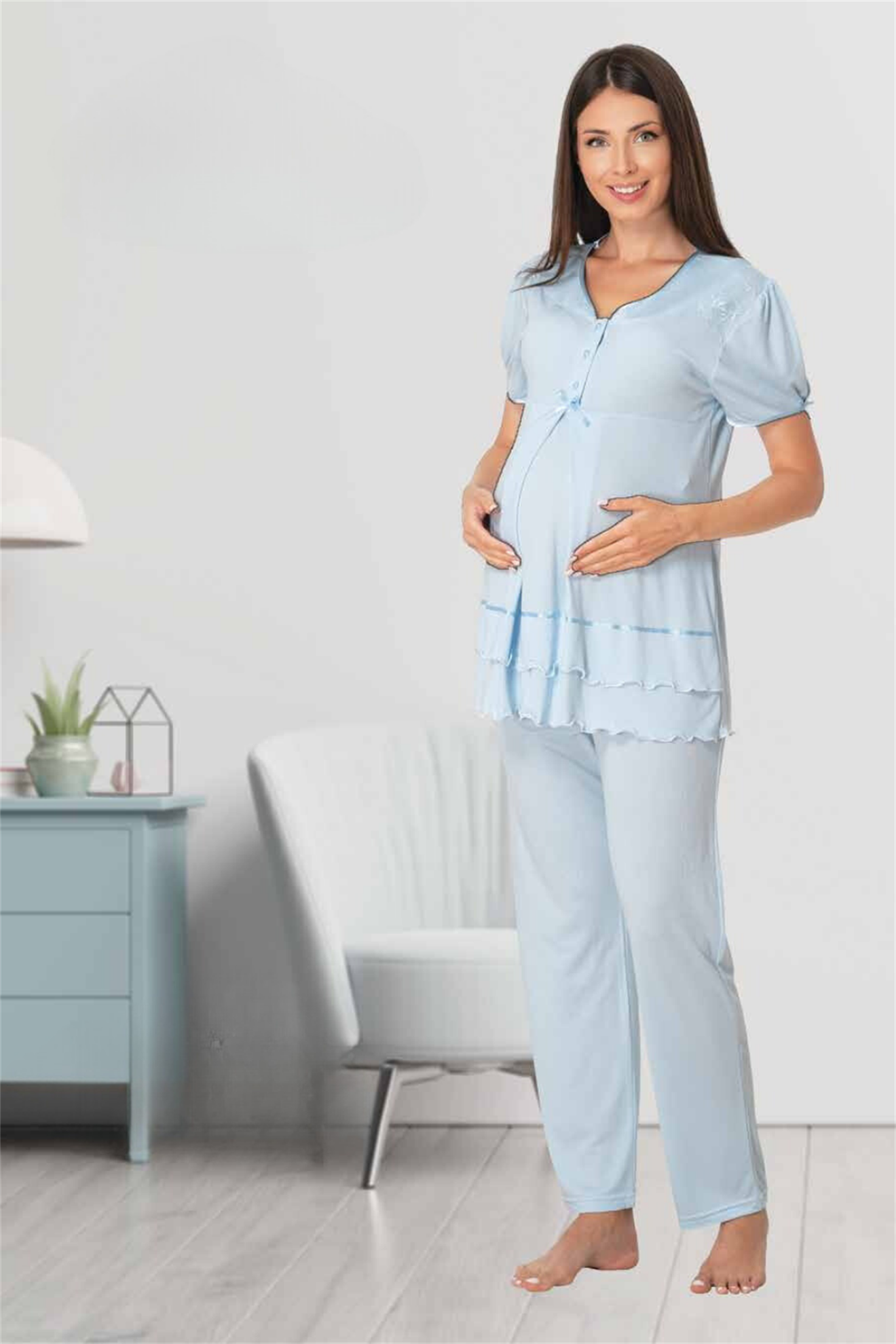Effortt 8022 Mavi Lohusa Pijama