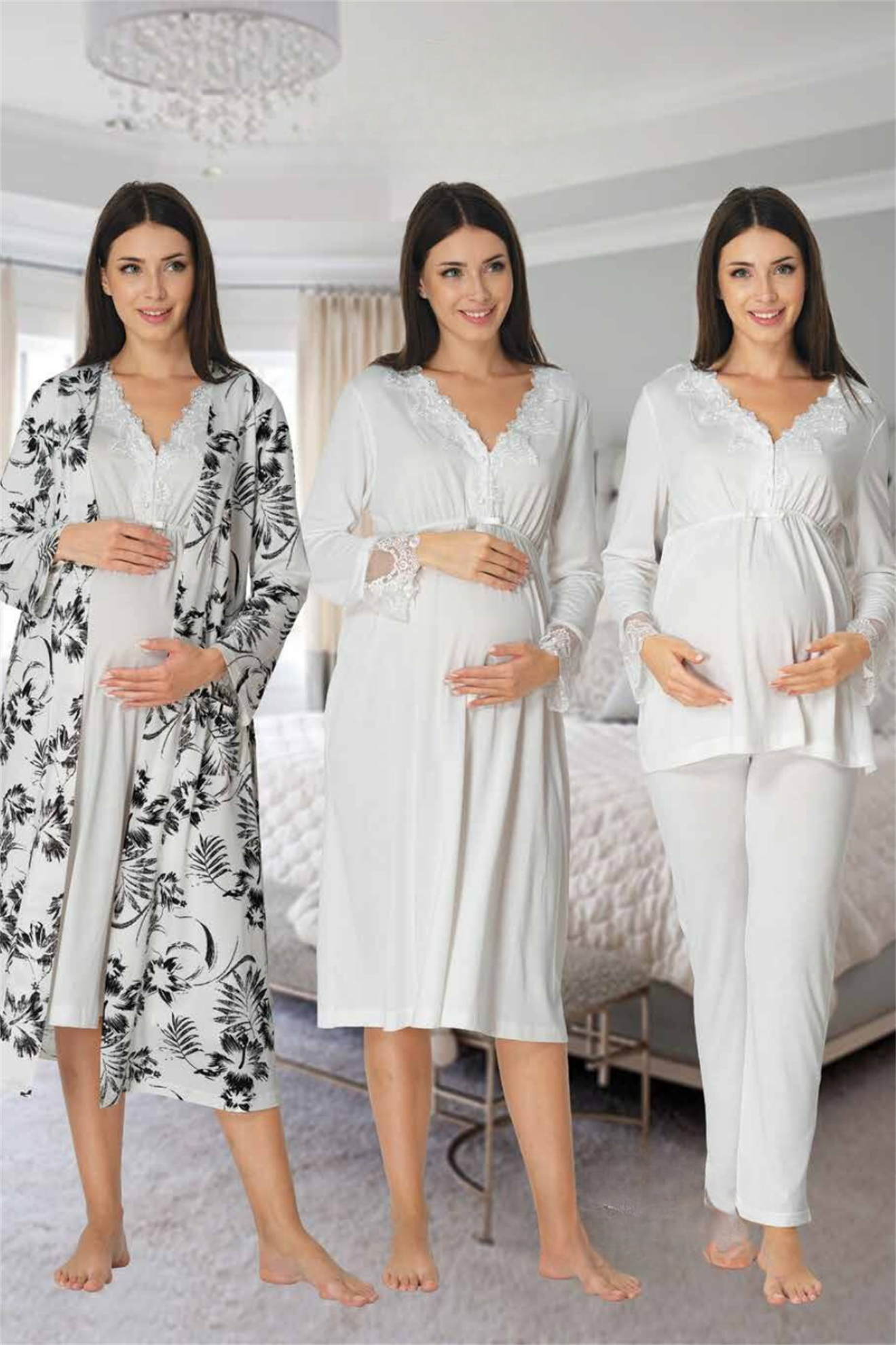 Effortt 8096 Ekru 4lü Lohusa Set