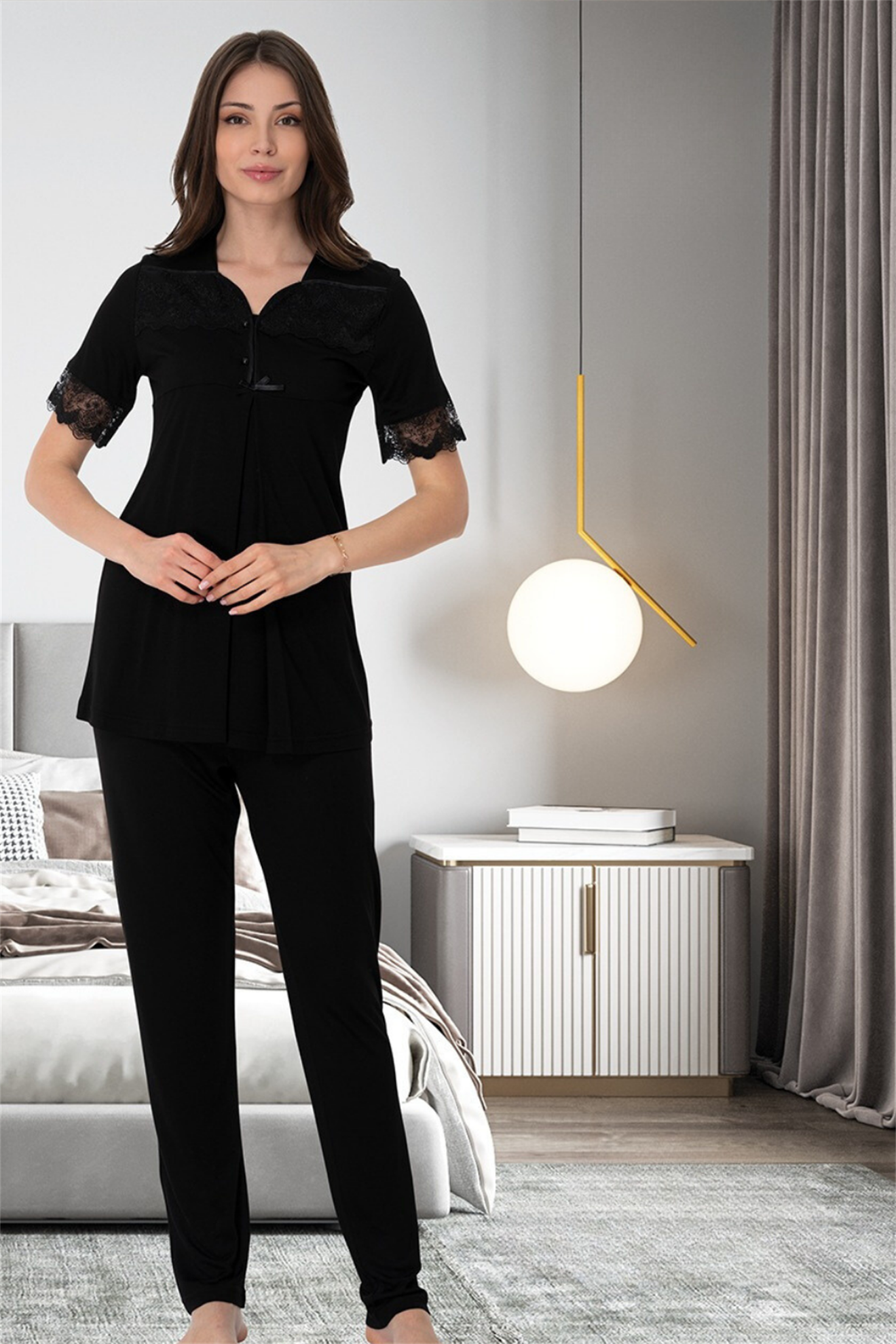 Effortt 9012 Siyah Lohusa Pijama