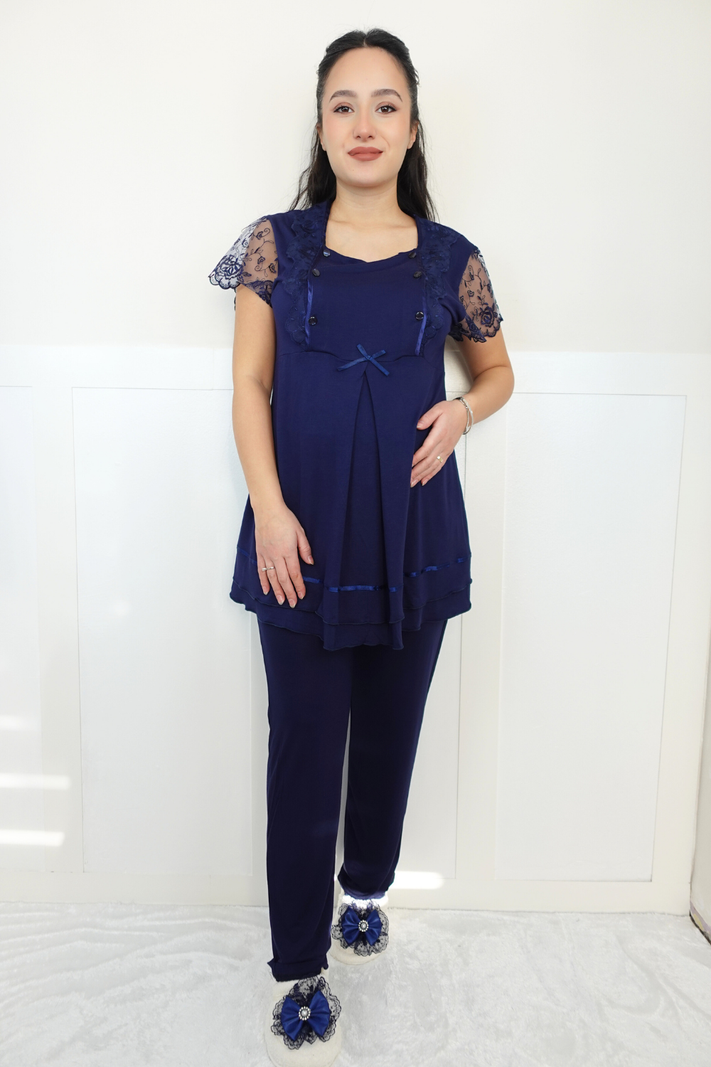 Sifas Model Lacivert Lohusa Pijama Takım