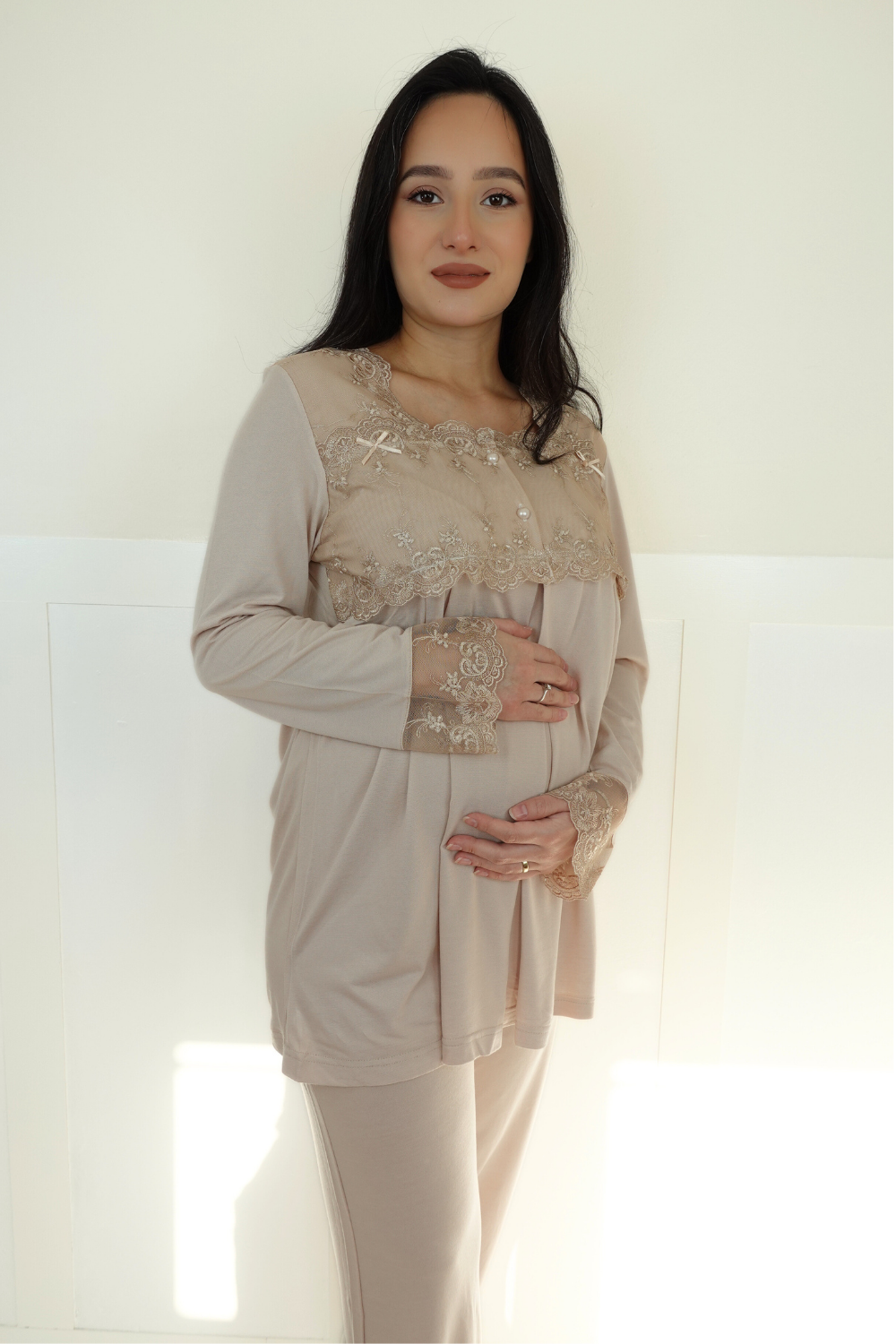 Veta Model Bej Lohusa Pijama