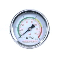 WEDNOFF 10 bar pano tipi kuru basınç ölçer (manometre) – 63 mm çap, 1/4" Gas diş, Class 1,6