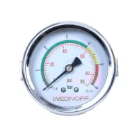 WEDNOFF 6 bar pano tipi kuru basınç ölçer (manometre) – 63 mm çap, 1/4" Gas diş, Class 1,6
