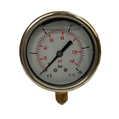 Basınç Ölçer | 0..25 Bar | 63 Gliserinli Alttan – Manometre