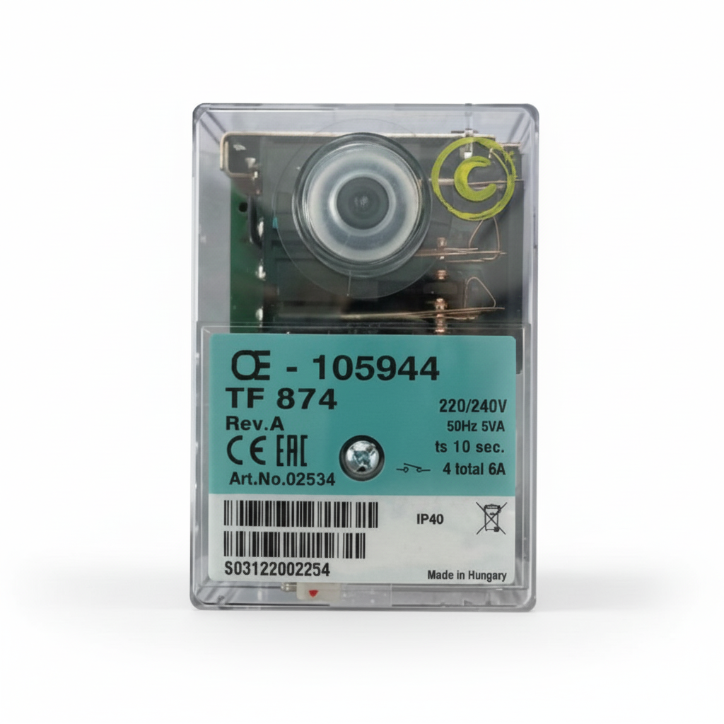 Resideo TF 874 Rev.A Brülör Otomatiği 220V — Ön Görünüm