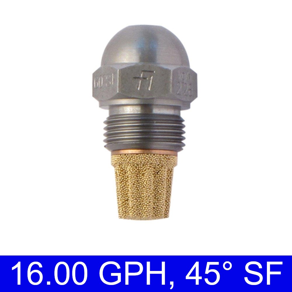 Fluidics 16.00 GPH 45° SF Brülör Memesi – ön püskürtme ucu görünümü