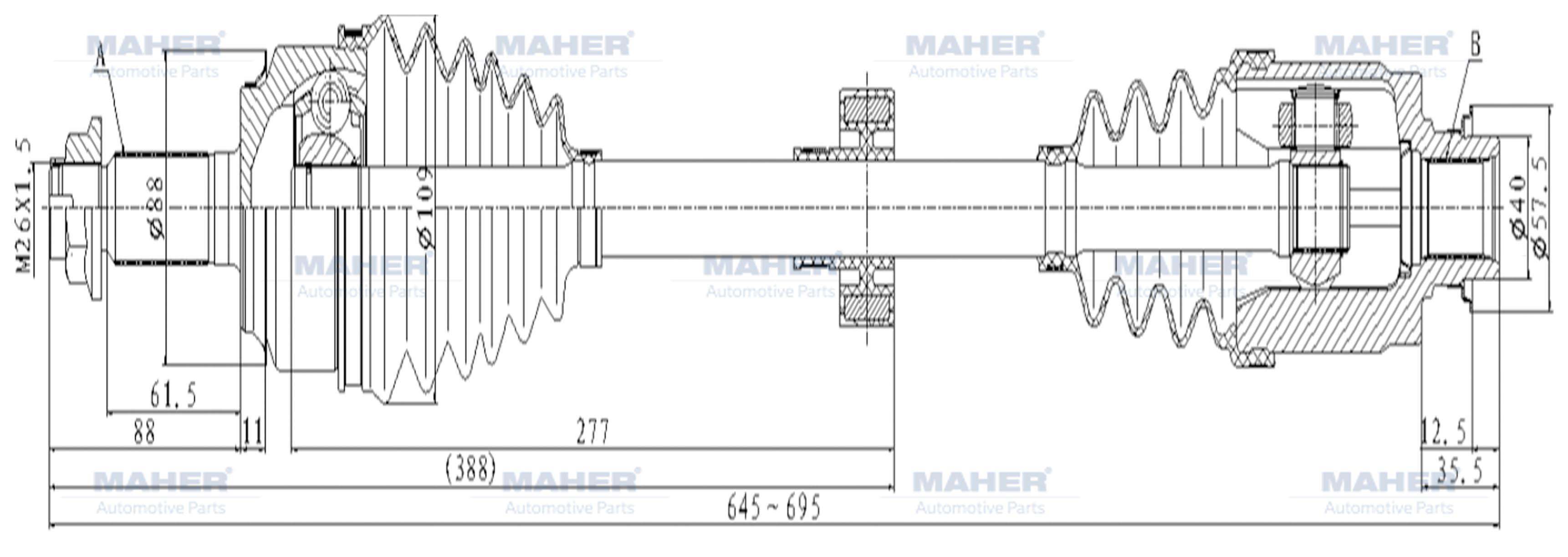 AKS KOMPLE ÖN ACCORD 08-15 / SAĞ BENZİNLİ A-T 2.0 645mm