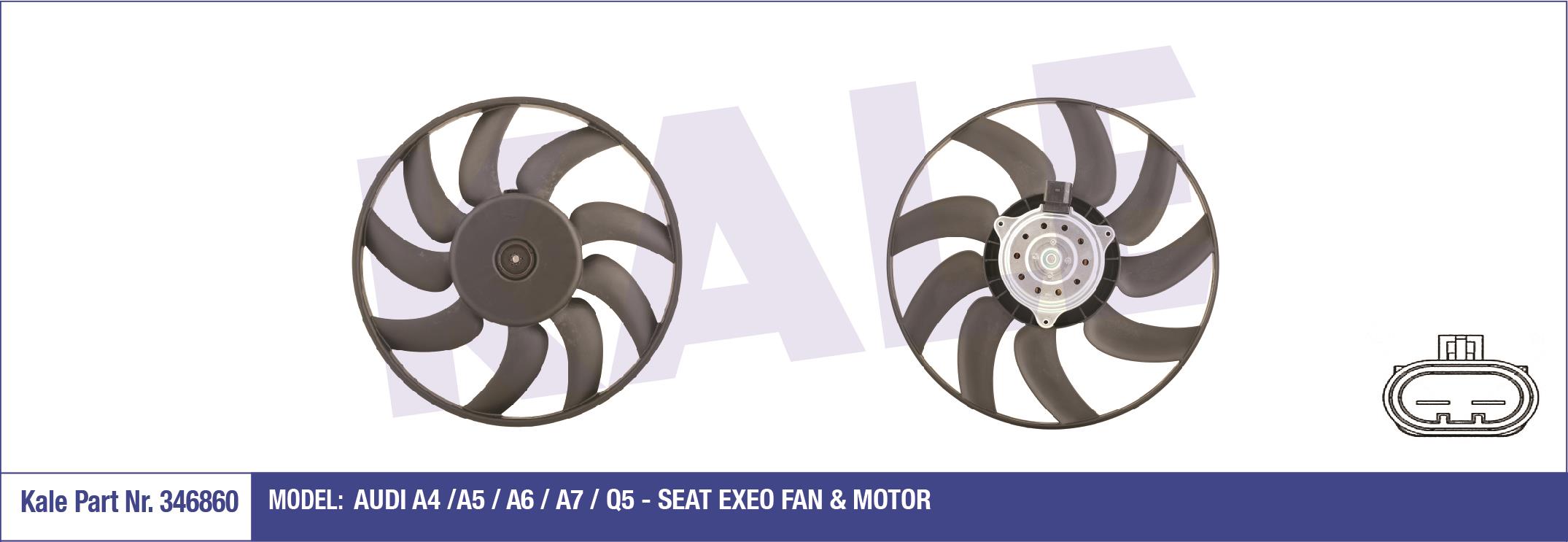 FAN MOTORU A4 / A5 / A6 / Q5 08= CABA-CDHA-CABB-CDHB-CJEB-CAEB-CDNC-CAGA 1.8 TFSİ-2.0 TDI SOL 382mm