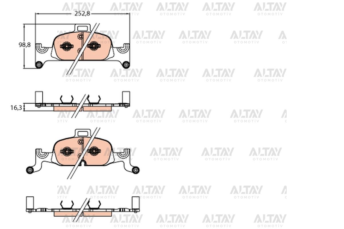 FREN BALATA A4 / A5 / Q5 / Q7 15= (YENGEÇ TİP) ÖN