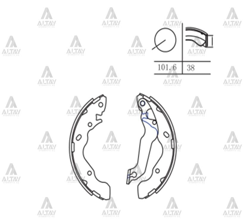 FREN BALATA ACCENT 00-05 / MATRIX 06-11 PABUÇ ARKA ÇAP : 203.2mm