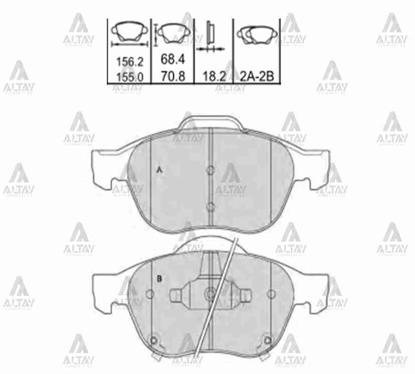 FREN BALATA FOCUS 03-12 / FOCUS III 12= / C-MAX 07-10 / C-MAX 15= / KUGA 08-12 / MAZDA 6 03-08 ÖN