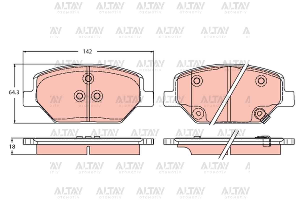 FREN BALATA INSIGNIA B 17 ÖN D20DTH-B16DTH-D16DTH-B16DTE-D16DTE-D16DTN